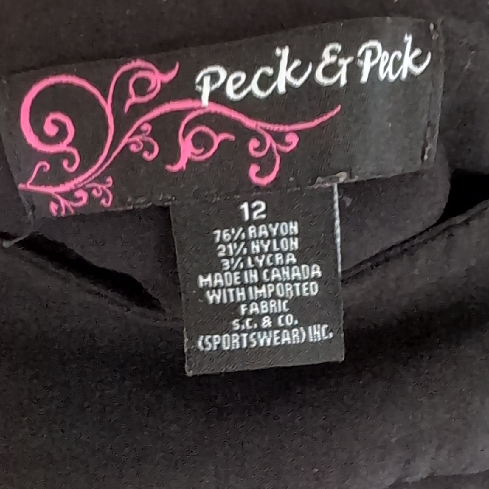 Peck & Peck Graphic Blue and Orange 3/4 Sleeve Blouse And Black crops - Picture 6 of 7